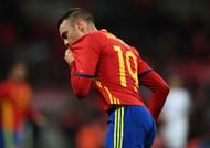 LONDON, ENGLAND - NOVEMBER 15:  Iago Aspas of Spain celebrates as he scores their first goal during the international friendly match between England and Spain at Wembley Stadium on November 15, 2016 in London, England.  (Photo by Shaun Botterill/Getty Images)